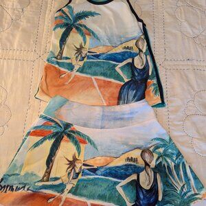 TAIL Tennis Pickleball Outfit Womens Small Athleisure Beach Graphic Print